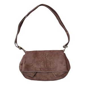 SOLD LIVE! RARE Vivienne Westwood Brown Suede Shoulder Bag